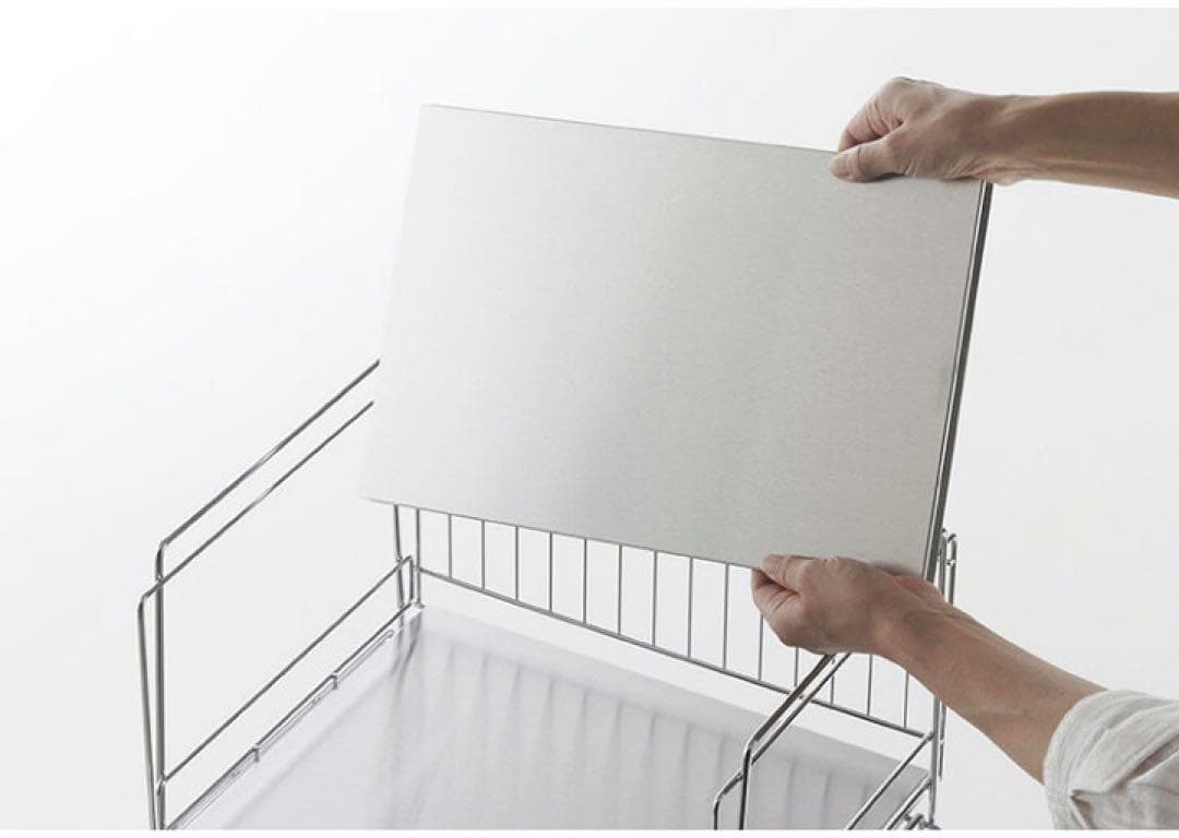 44736 ステンレス棚のスタッキングワゴン2段