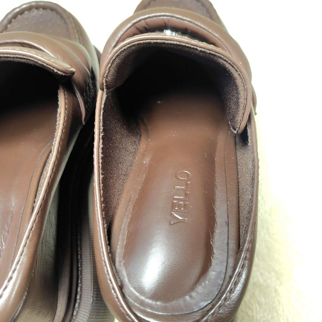 極美品 LANA着用モデル イエロー シューズ 厚底ローファー ブラウン 23