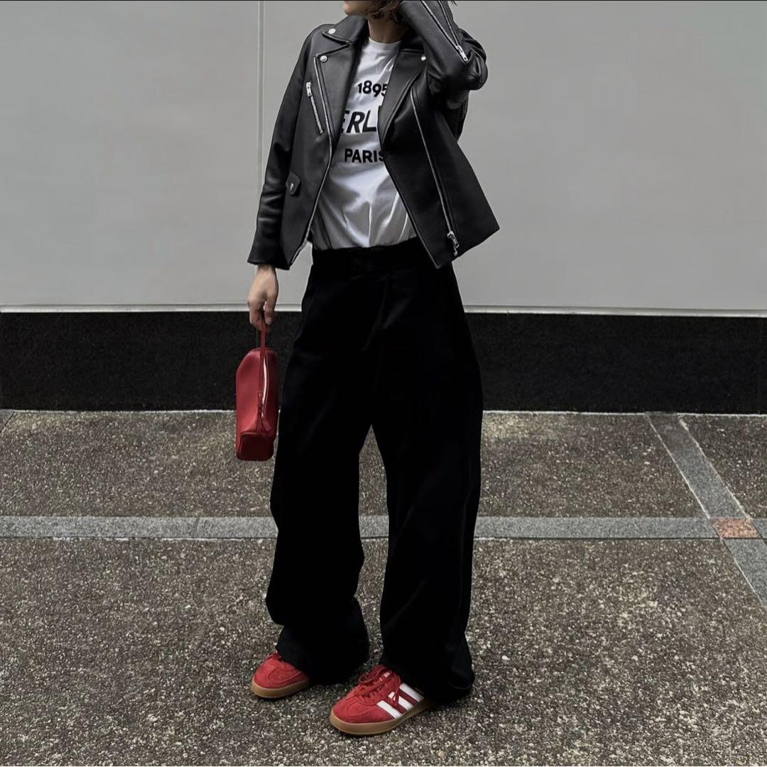 ok.soon×dickies wide chino pants 初期ロゴ入り