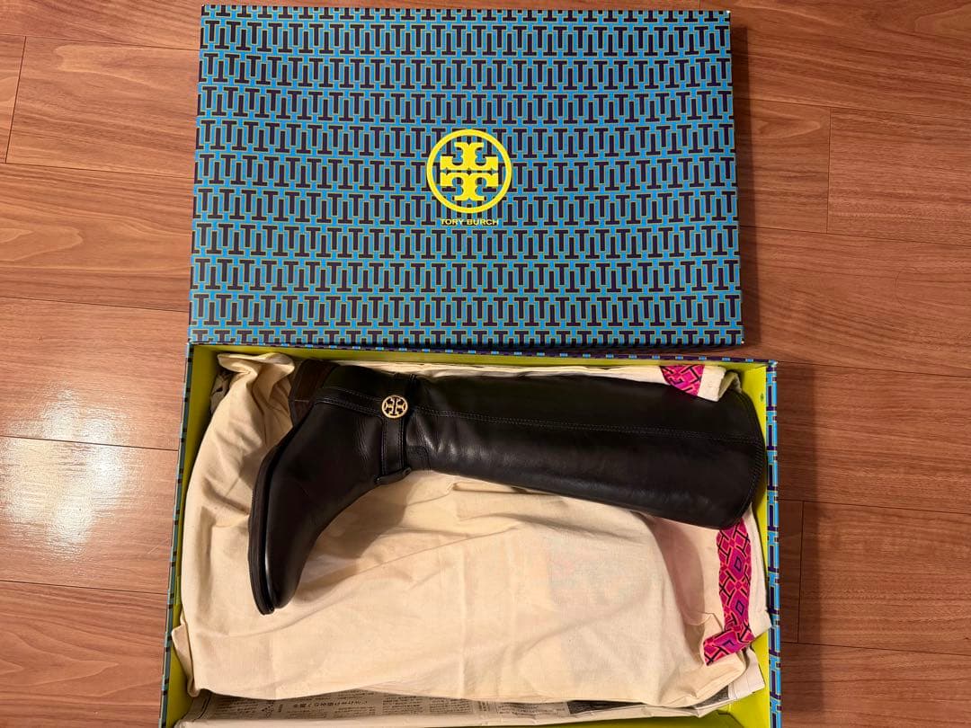 Tory Burch ブラックレザー ロングブーツ 本革23㎝ 〜23.5cm
