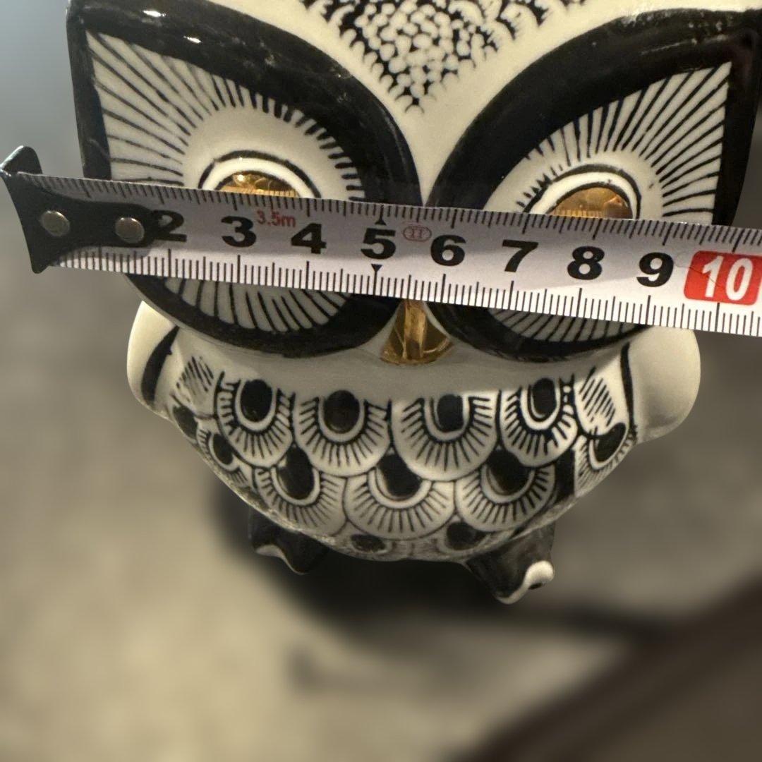 陶器　フクロウの貯金箱　インテリア