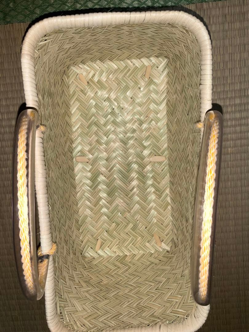 鳥越竹細工 市場かご 手持ちの所がビニール　特大サイズ　●貴重● ラスト1個