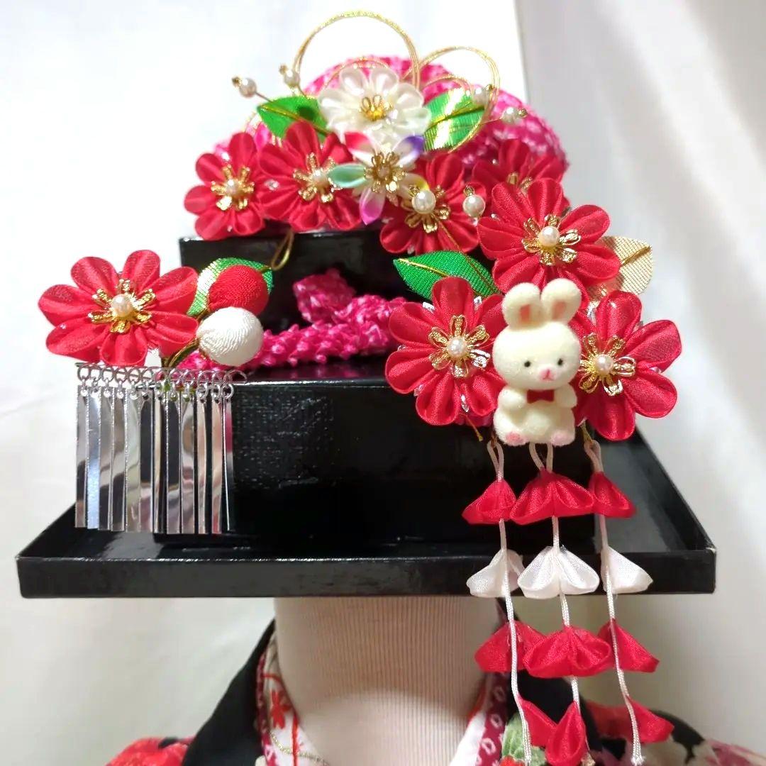 七五三　７歳用着物コーディネート一式　ぽっくり　勝山かんざしセット