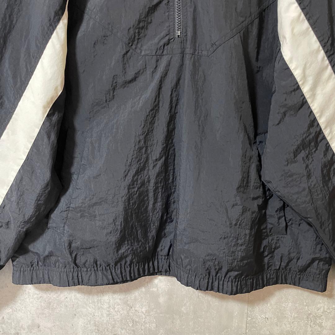 NIKEナイキナイロントラックジャケットハーフジップ黒ブラック刺繍ロゴ希少90s