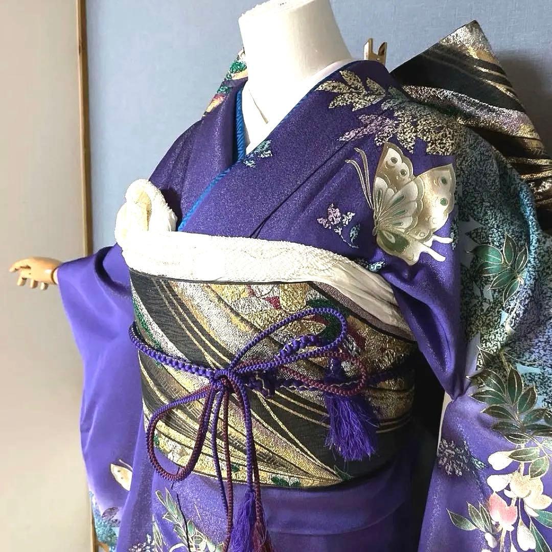 振袖フルセット　高身長　金通し　手描き友禅　成人式振袖　振袖　裄丈71