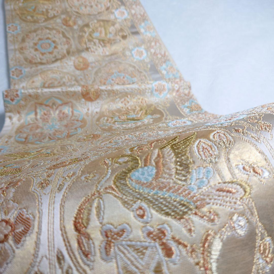 正絹 袋帯 六通柄 河村織物 手織 京華洛図案 極上 逸品 美品