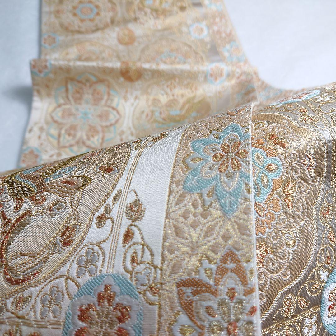 正絹 袋帯 六通柄 河村織物 手織 京華洛図案 極上 逸品 美品