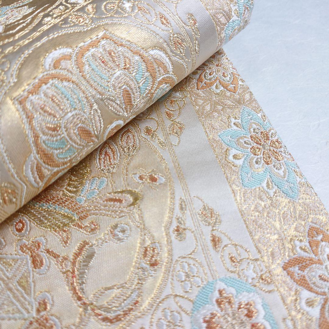 正絹 袋帯 六通柄 河村織物 手織 京華洛図案 極上 逸品 美品