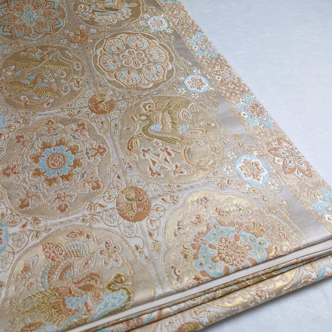 正絹 袋帯 六通柄 河村織物 手織 京華洛図案 極上 逸品 美品