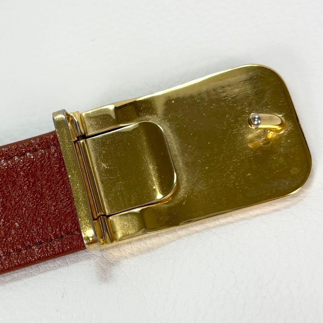 美品✨MCM　ロゴバックル　レザー ベルト モノグラム