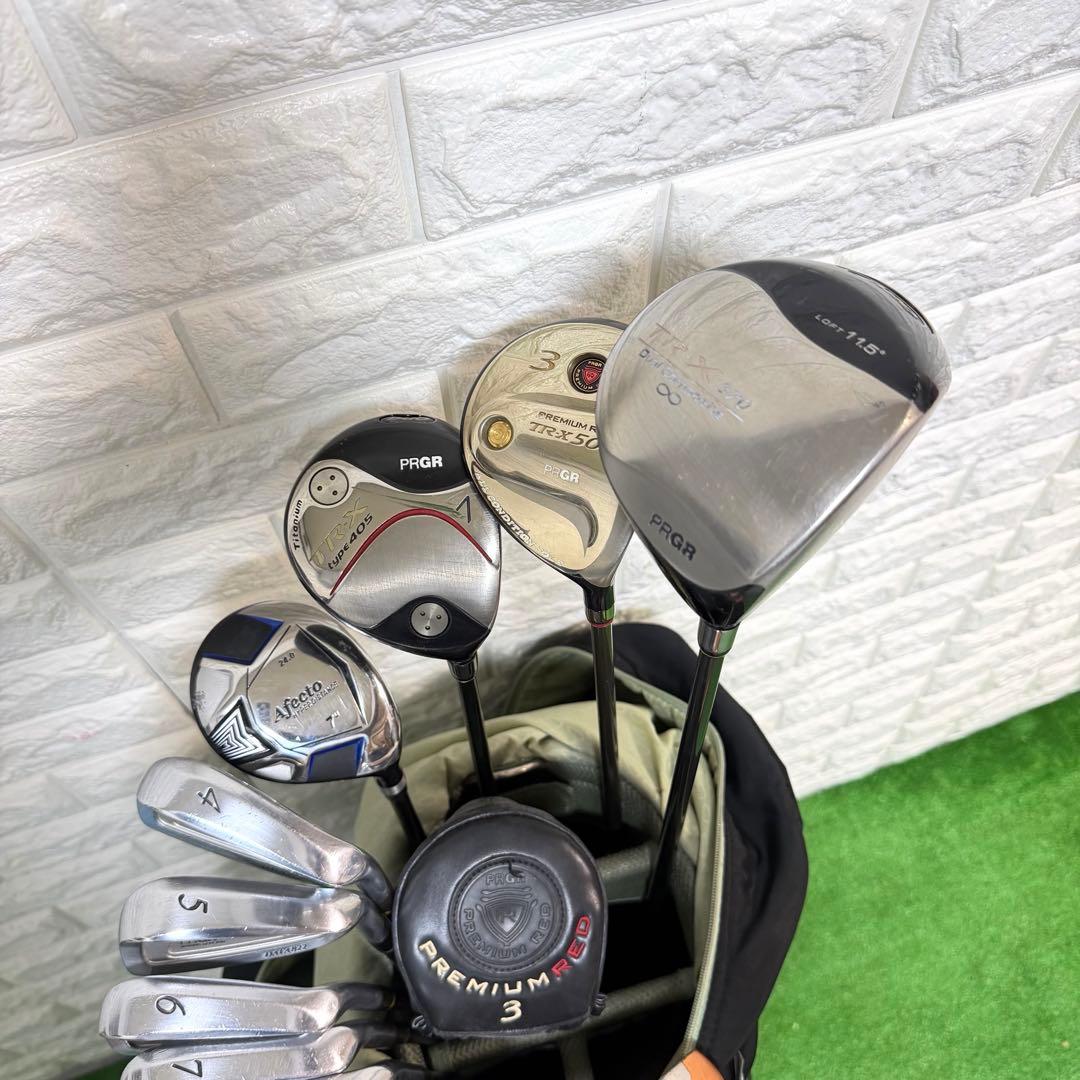 ゴルフセット　初心者応援　PRGR ラウンド仕様　打感良好　カーボン　すぐ使える