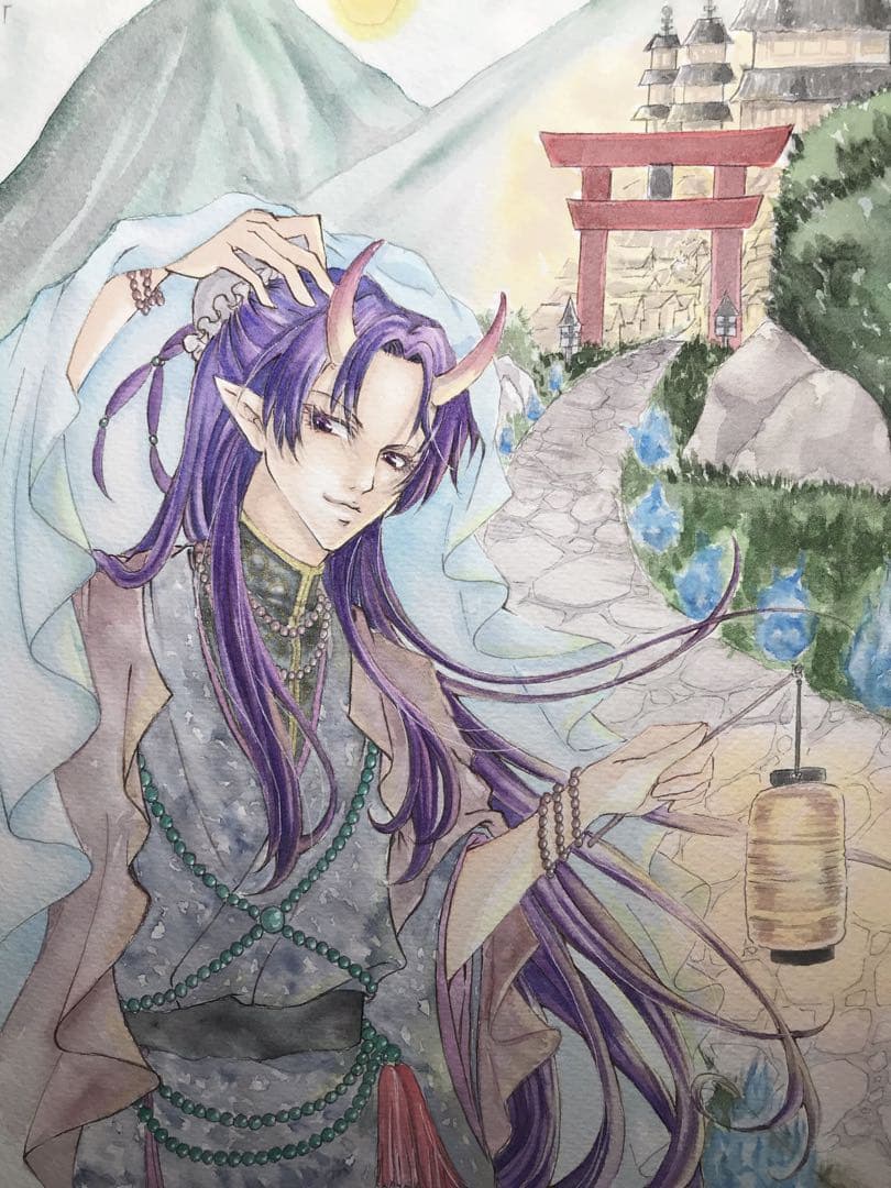 ◆ 手描きイラスト ◆ 華瑞月　鬼　FA