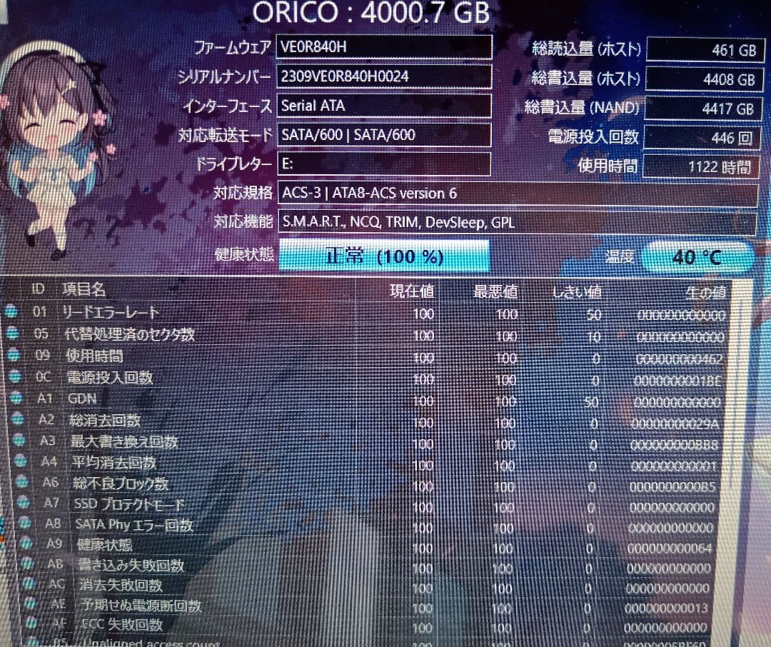 ORICO Y-20 4TB SSD SATA III 2.5インチ