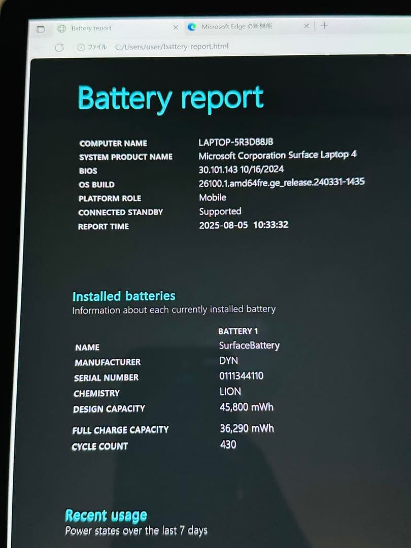 Surface Laptop 4 i5/8GB/256GB office付き