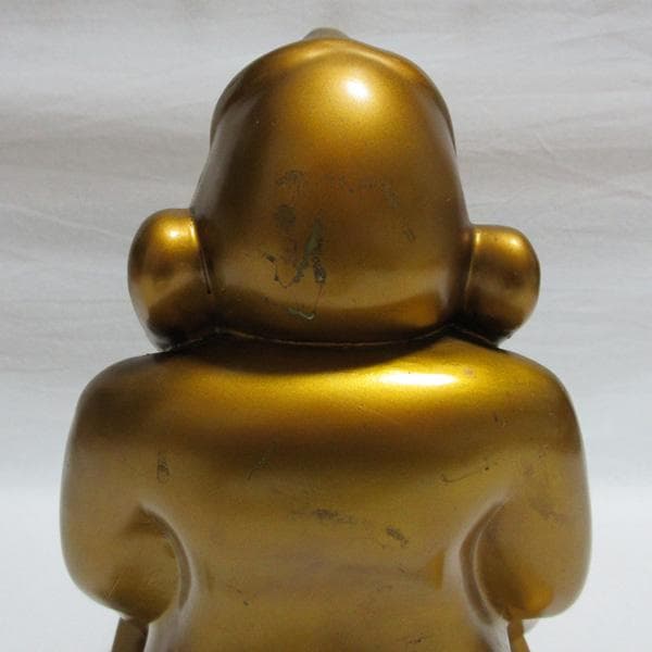 ビリケンさん置物ブロンズ樹脂製金色ゴールド縁起物幸福神様昭和レトロアンティーク