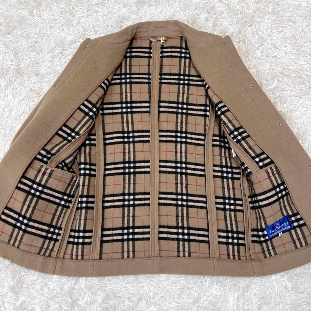 バーバリー ノバチェック ウール ダブルフェイス ベージュ ジャケット シングル