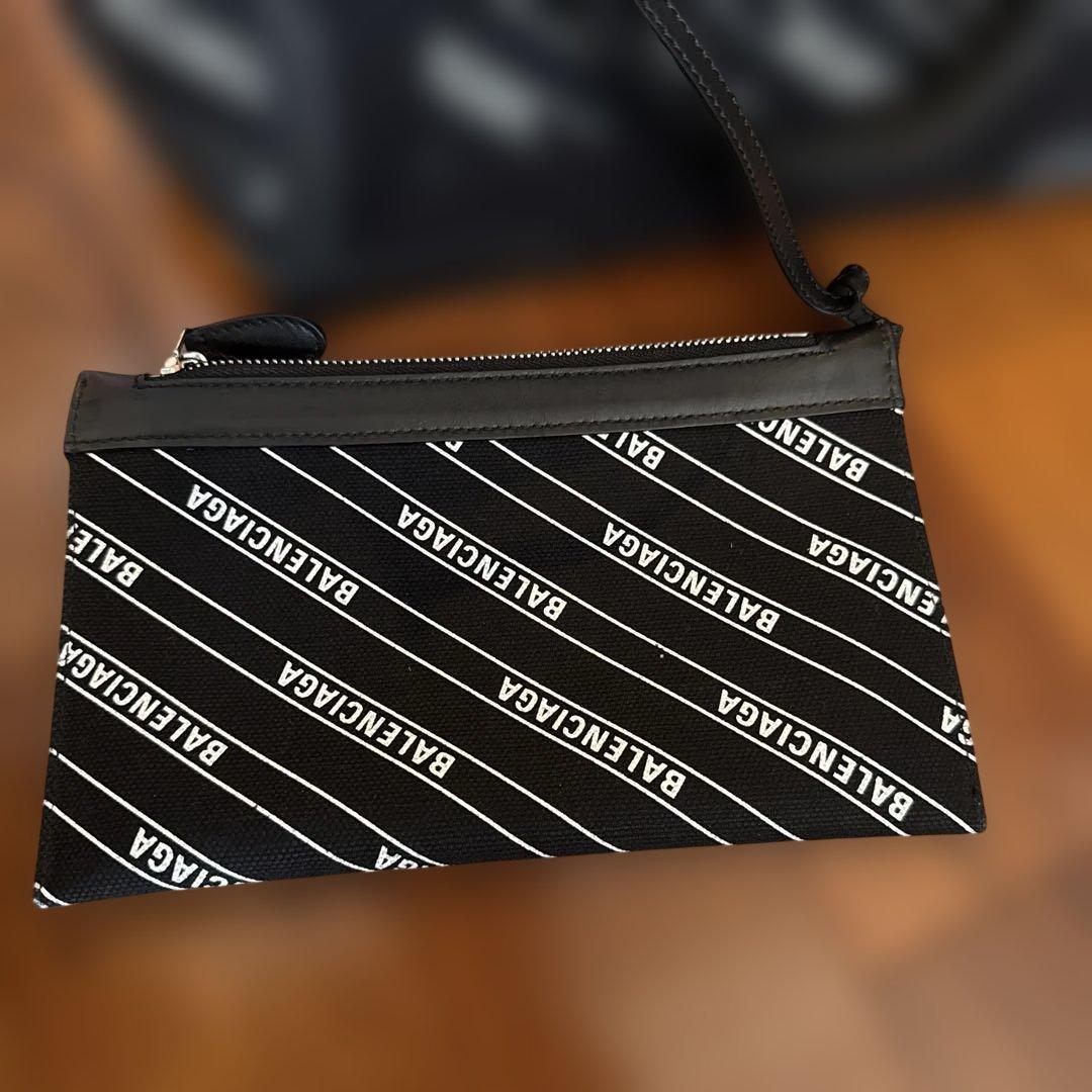 BALENCIAGA バレンシアガ ロゴ総柄 ミニトートバッグ ブラック