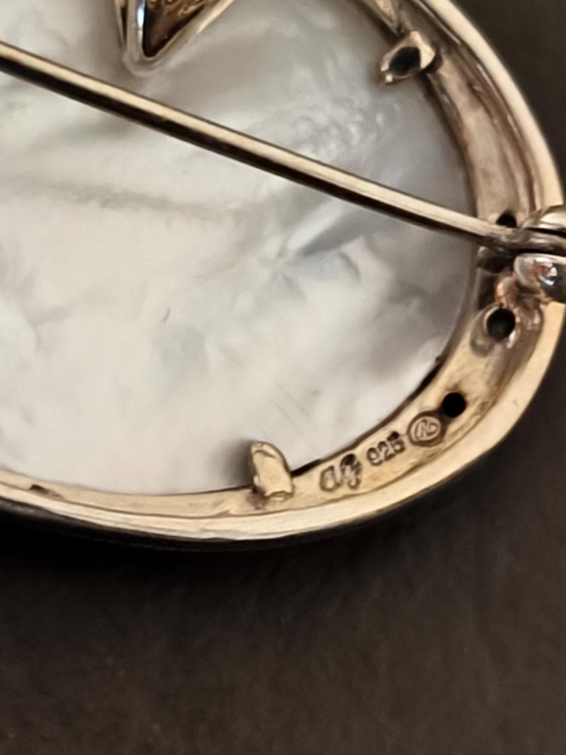 碌山 ROKUZAN ロクザン シルバー925 マザーオブパール ブローチ