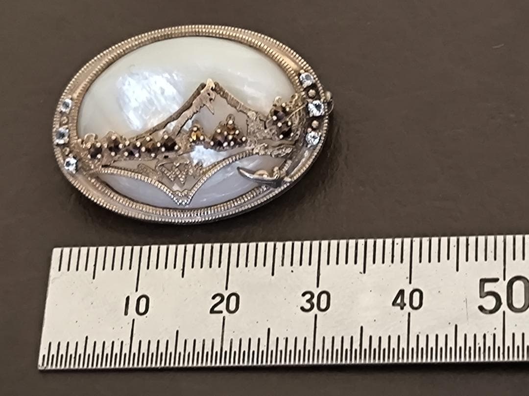 碌山 ROKUZAN ロクザン シルバー925 マザーオブパール ブローチ