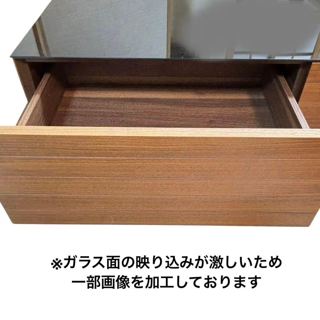 ニトリ センターテーブル ROAD 110 ローボード ガラス天板