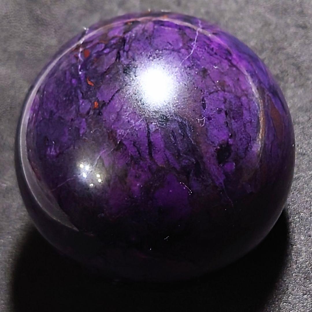 ★リッチマーブルスギライト 49.2ミリ珠 丸玉①194.5g(珍品！！)