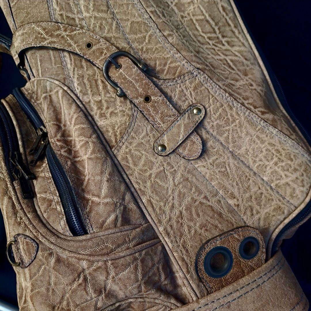 kasco キャスコ 総 象 革 エレファント キャディバッグ ゴルフ バッグ