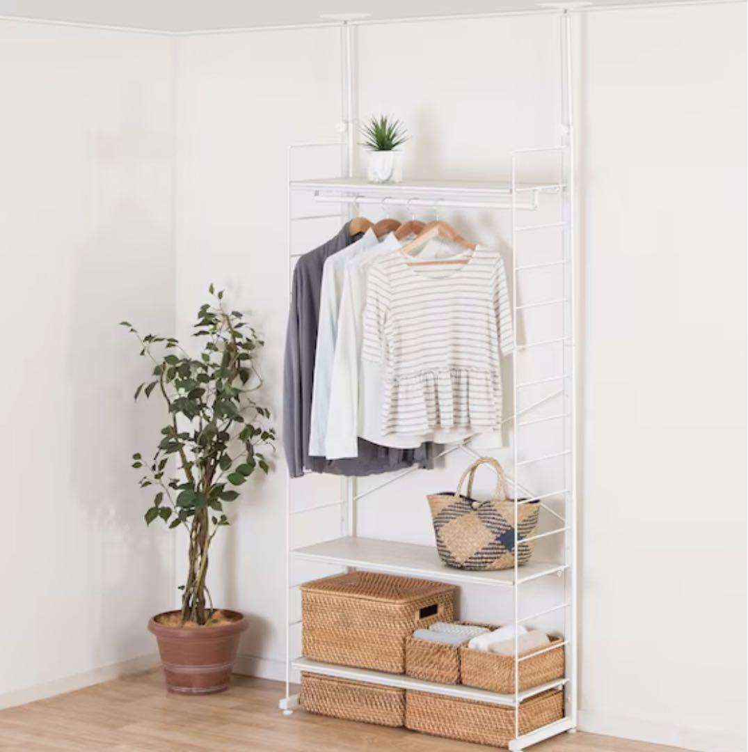 【ニトリ】突っ張り壁面収納ワードローブNポルダ(ホワイトウォッシュ)