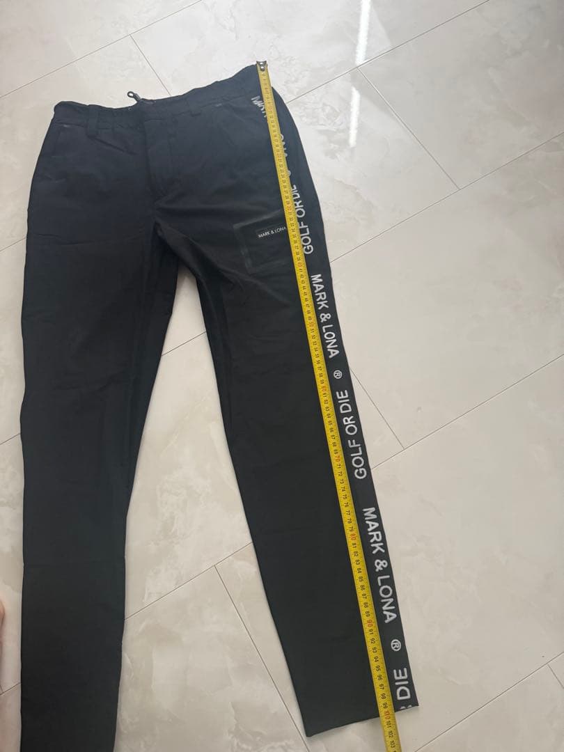 MARK&LONA マークアンドロナ ゴルフパンツ 46 黒 未使用 ロゴライン