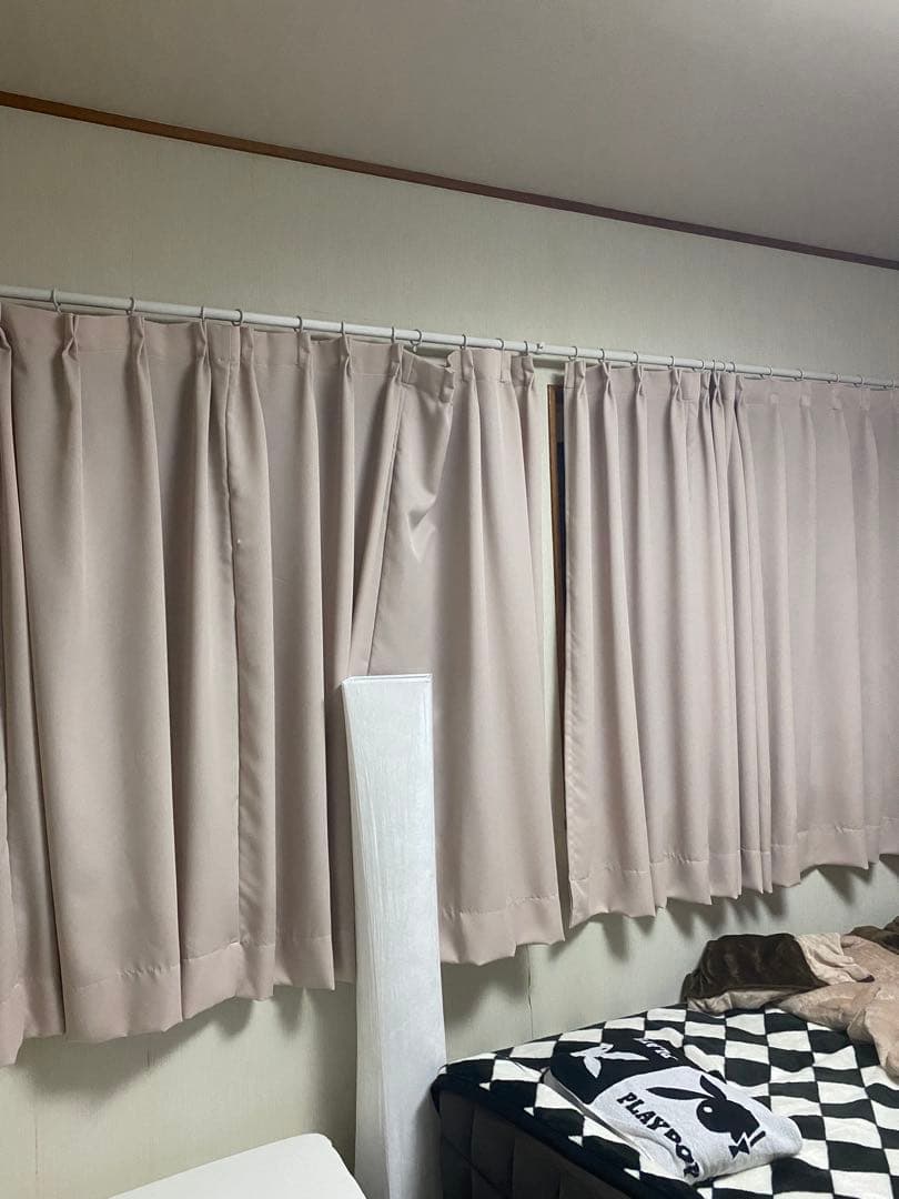 希少♦️高級 オーダー ドレープ カーテン♦️薄いピンク♦️消防庁認定品♦️6枚セット