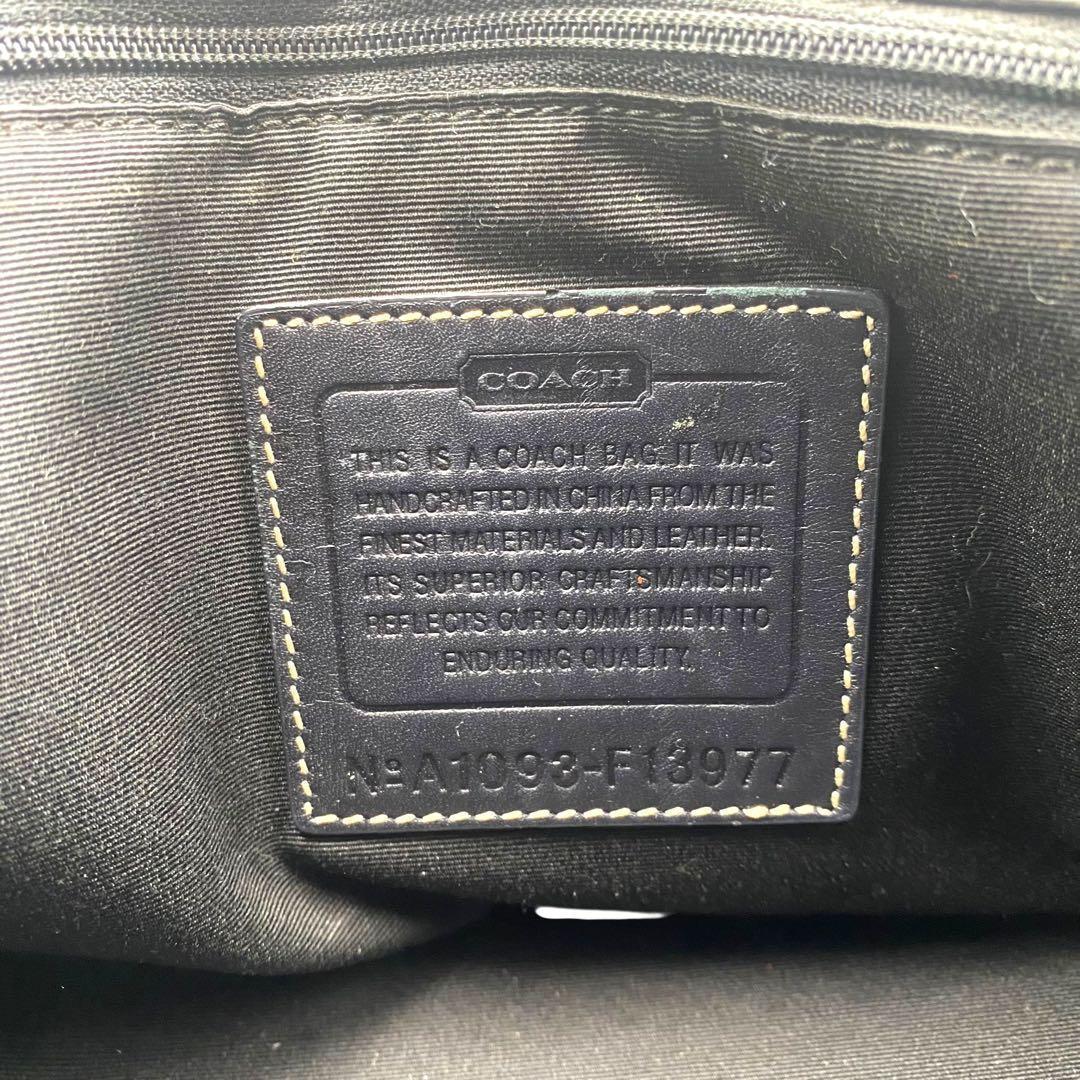 美品 COACH ショルダーバッグ シグネチャー ターンロック レザー ブラック