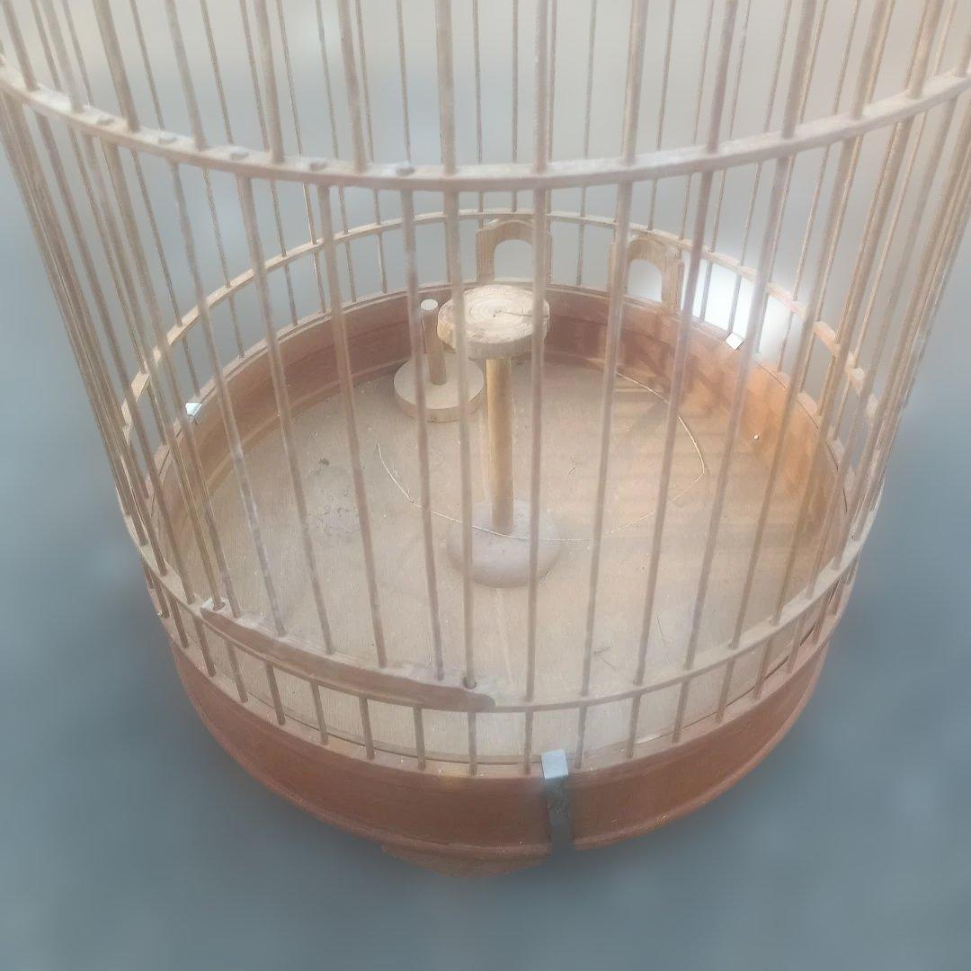 5132）木製鳥かご　吊り下げタイプ　高さ８６ｃｍ　大型