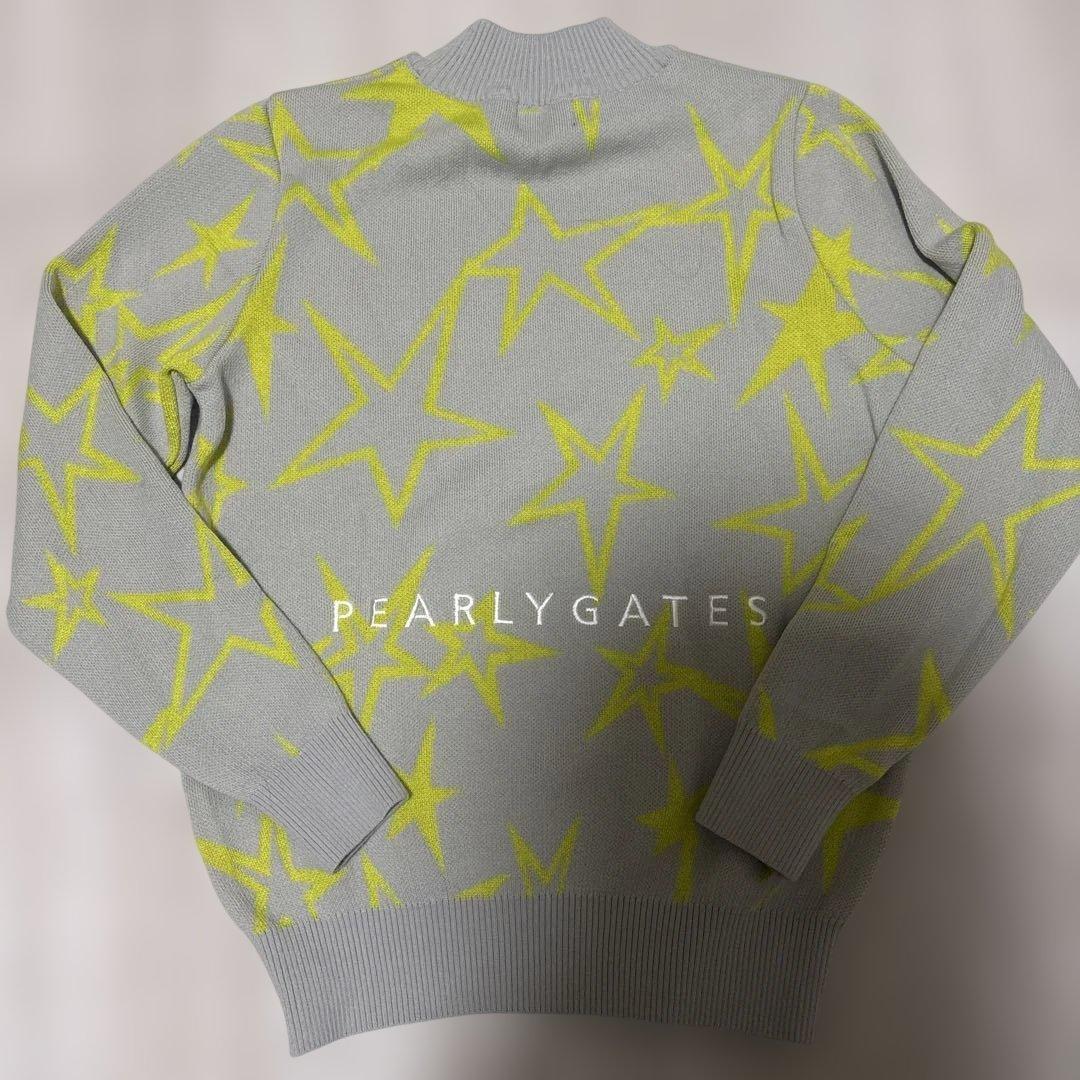 PEARLY GATES 星柄セーター グレー/イエロー