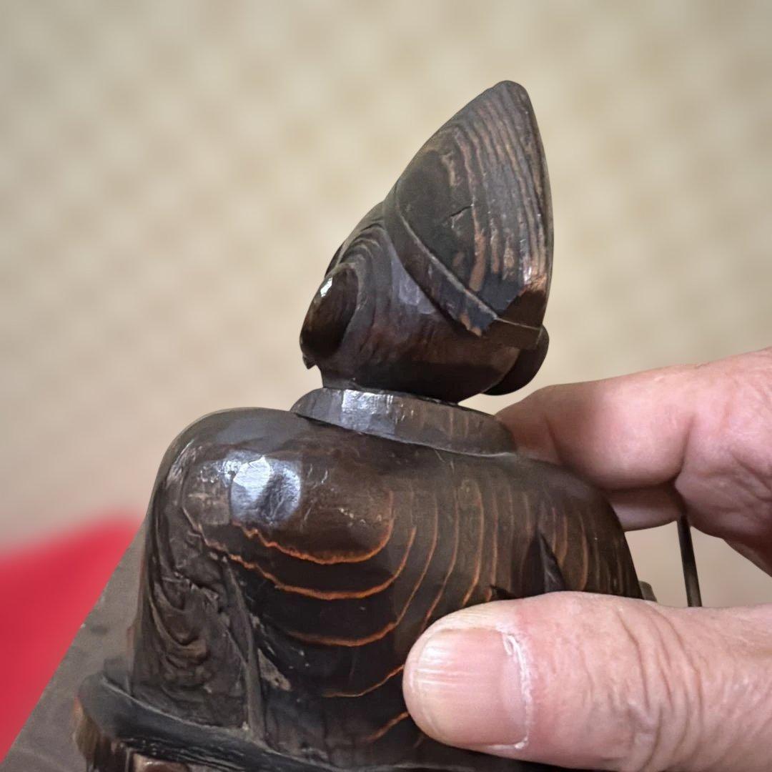 「柿本人麻呂像」木彫　神像　頓阿法師