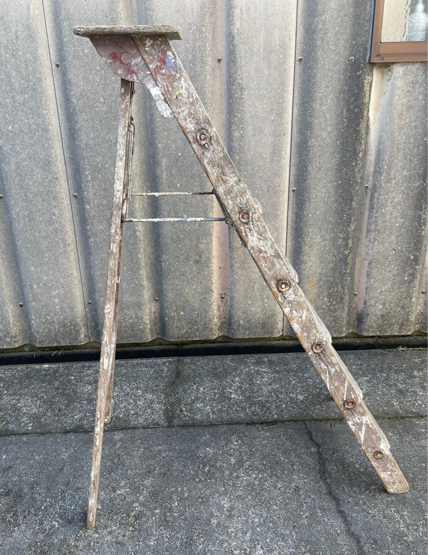 ビンテージ/フランス製/木製/大型/ラダー/脚立/ディスプレイ/店舗什器/①