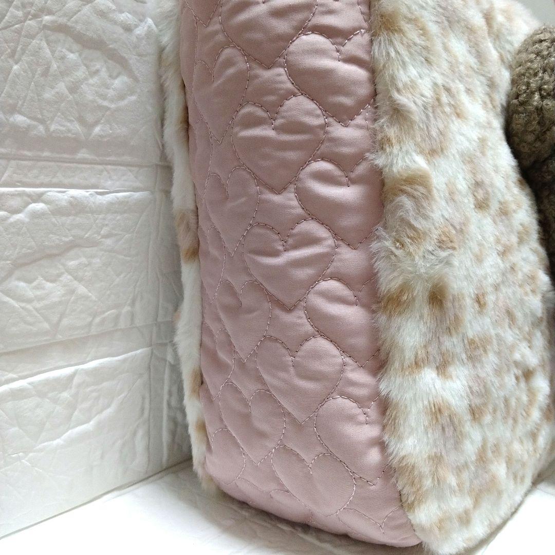 ニ*タ様 コヤンイサムチョン☆横長トートバッグ　ユキヒョウファー&ハートキルト