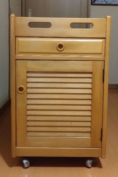 木製キッチンワゴン 引き出し付き　カリモク家具