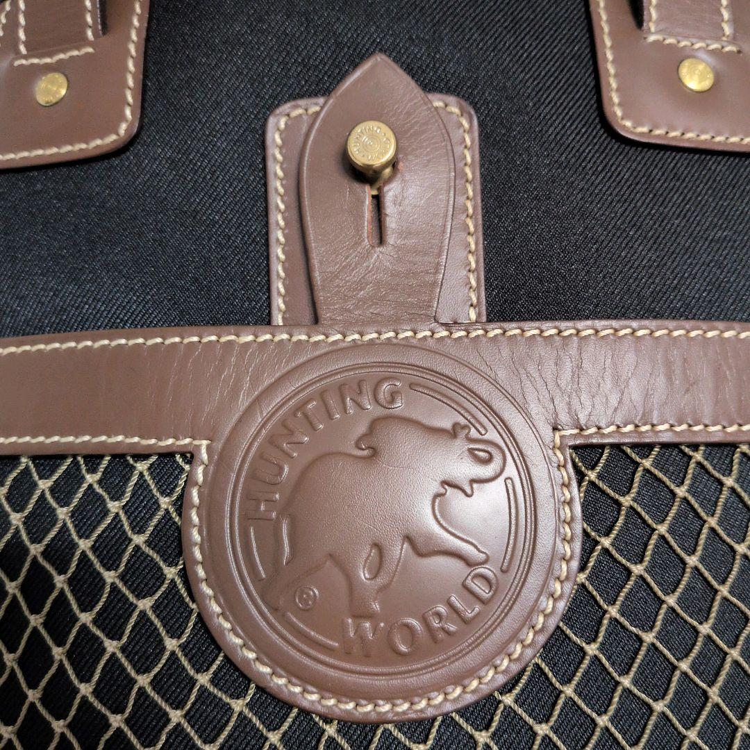 【美品】ハンティングワールド サファリトゥデイ デカロゴ トート 黒 大容量