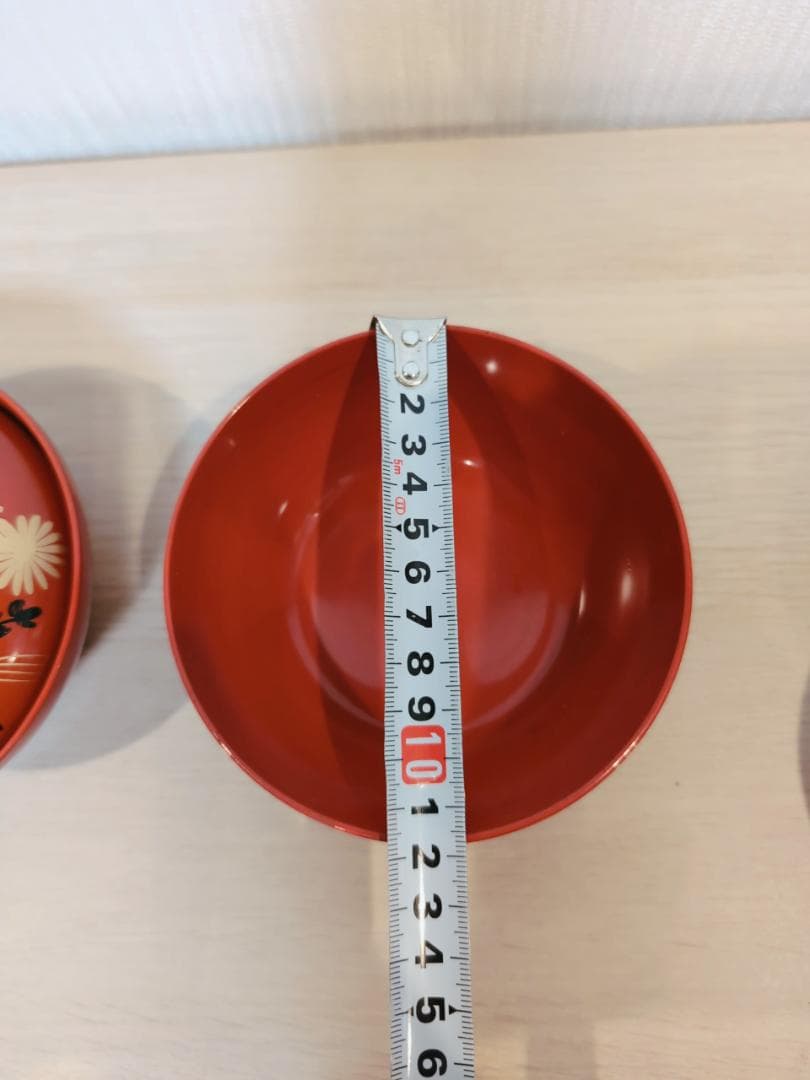 8-3 3客セット お椀 朱色 漆器