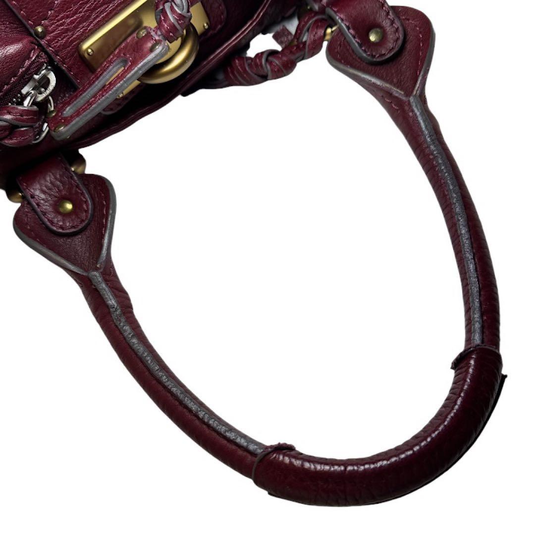 ⚠️特価‼️保証付□らび□クロエChloe■ハンドバッグ■パディントン■バーガンディ