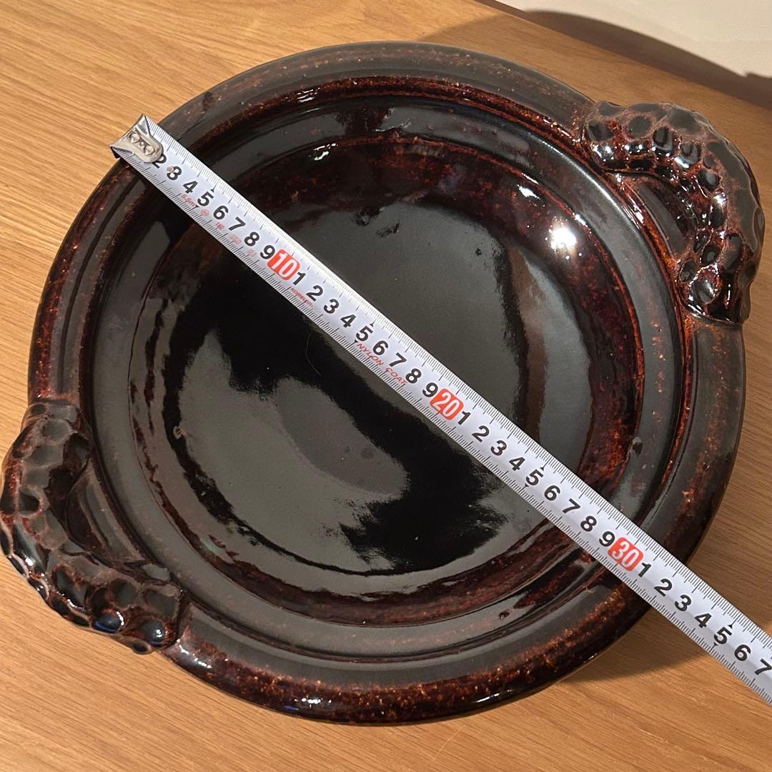 土楽　黒鍋　縄手　尺1 未使用