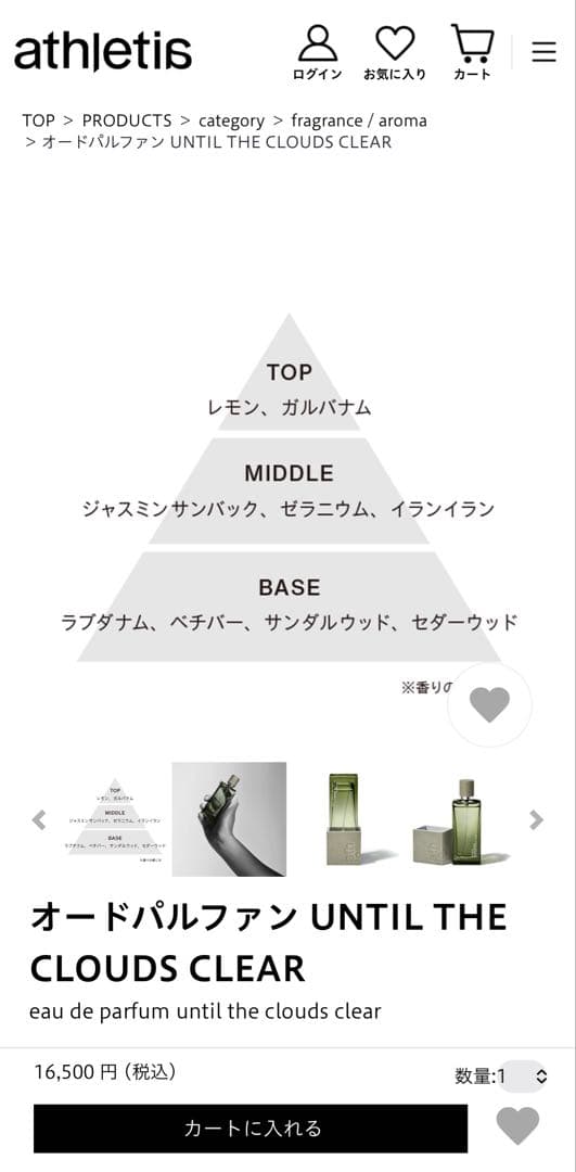 athletia オードパルファン アンティル　ザ　クラウズ　クリア