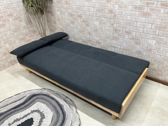 ソファーベッド　ソファ　コーデュロイ　ダークグレー　北欧風　新品