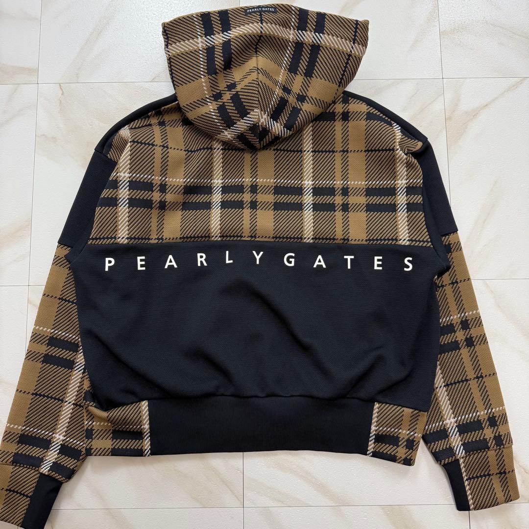 極美品✨ パーリーゲイツ フルジップパーカー チェック PG ロゴ