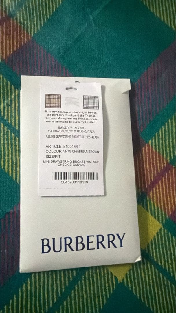 Burberry ミニ チェック バケットバッグ
