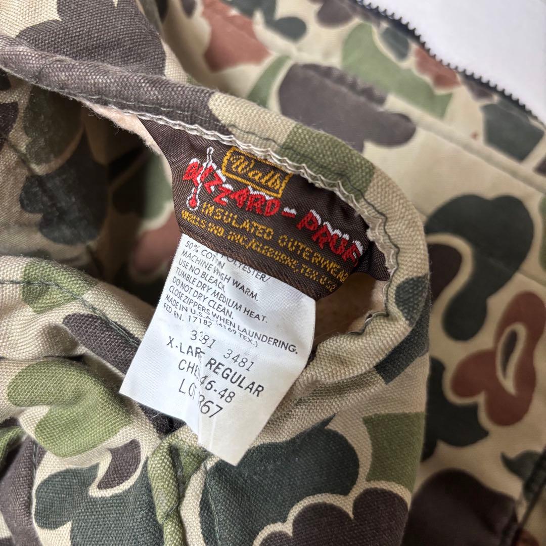 Wallsウォールズ　ダックハンターカモフラージュリバーシブルベスト　古着　中綿