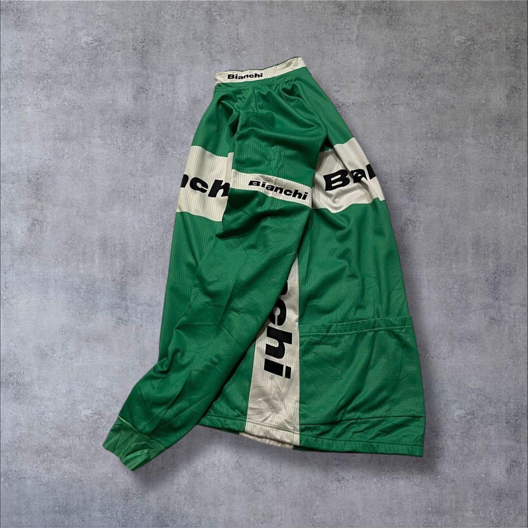 Bianchi ビアンキ サイクルジャケット フルジップ グリーン L