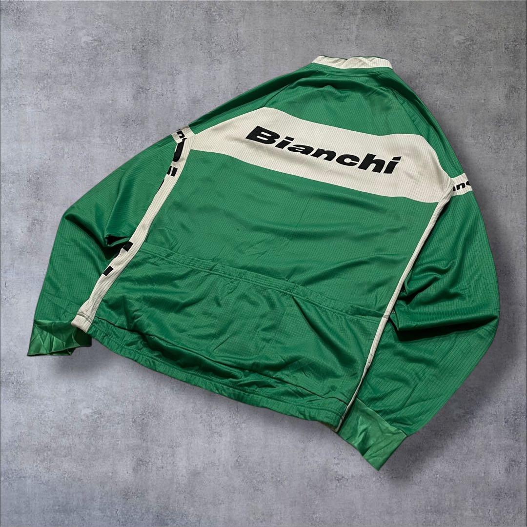 Bianchi ビアンキ サイクルジャケット フルジップ グリーン L