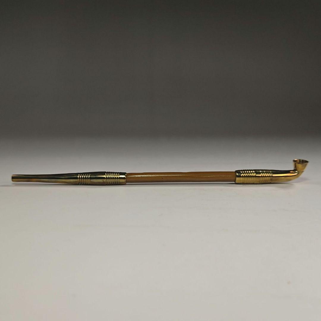 ウ307 煙管『金工師　木村清斎作』『吸江斎好　煙管　キセル　真鍮製　共箱』茶道