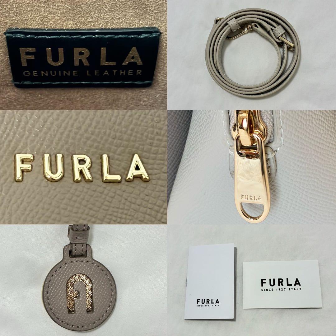 【未使用級/カード付】フルラ ミネルヴァ 2way ハンドバッグ レザー 本革