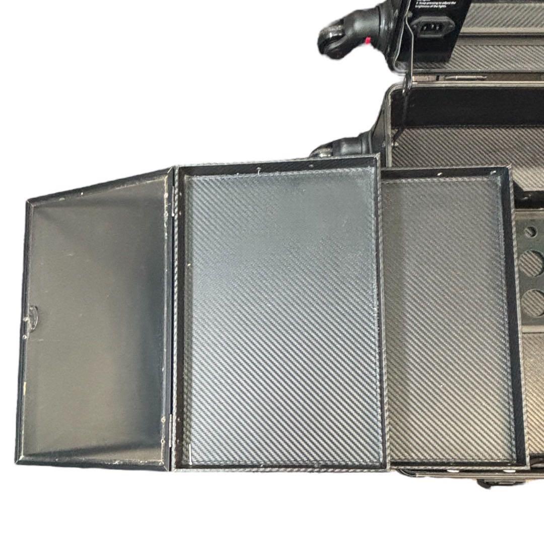 LEDライト、鏡付き、プロ用メイクボックス キャリーケースタイプ